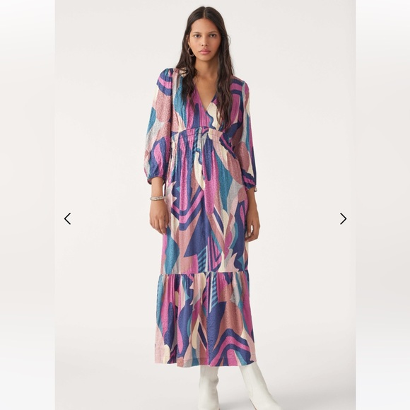 BA&SH BASH Wina Long dress Blue - Picture 4 of 9